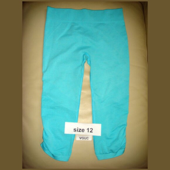 Ivivva Other - Ivivva Girl by Lululemon 🍋 fly tech crop blue leggings seamless size 12